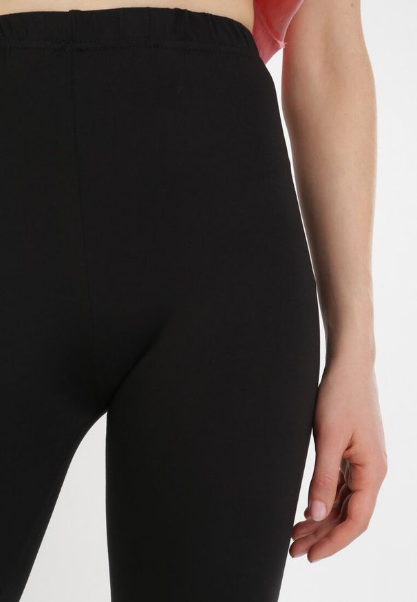 Born2be - Czarne Legginsy Arthysios. Okazja: na co dzień. Kolor: czarny. Materiał: dzianina. Wzór: gładki. Styl: sportowy, casual, klasyczny