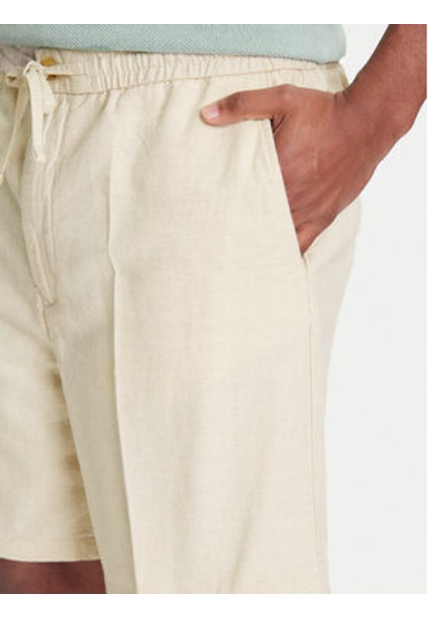 Mustang Szorty materiałowe Linen 1016459 Écru Loose Fit. Materiał: bawełna