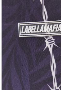 LABELLAMAFIA - LaBellaMafia Legginsy damskie kolor fioletowy wzorzyste. Kolor: fioletowy. Materiał: dzianina