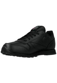 Buty do chodzenia dla dzieci Reebok Classic Leather. Zapięcie: sznurówki. Kolor: czarny. Materiał: guma, syntetyk, materiał. Szerokość cholewki: normalna. Model: Reebok Classic. Sport: turystyka piesza