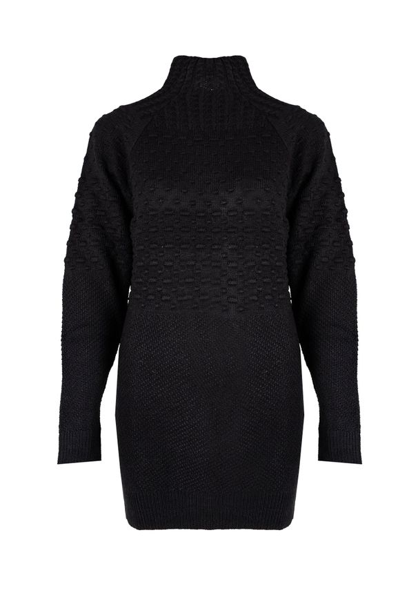 Silvian Heach Sukienka | PGA22113VE | Kobieta | Czarny. Okazja: na co dzień. Typ kołnierza: golf. Kolor: czarny. Materiał: akryl, nylon. Wzór: aplikacja. Typ sukienki: proste. Styl: casual. Długość: mini