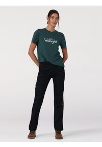 Wrangler - WRANGLER REINFORCED SOFTSHELL PANT DAMSKIE SPODNIE MATERIAŁOWE BLACK WC2GAW100 112324386. Materiał: materiał, softshell