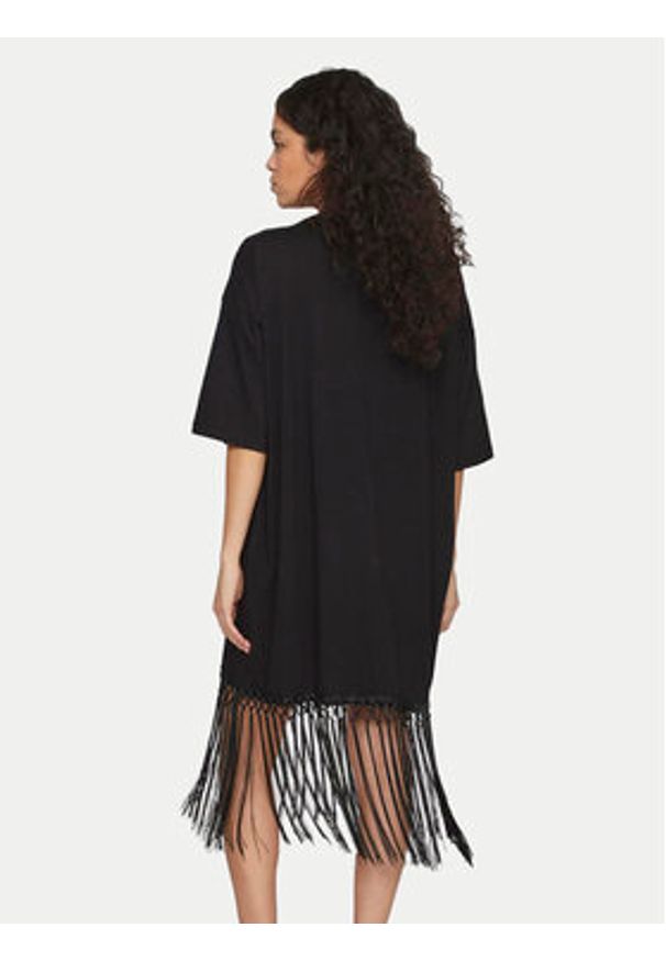 Vila Sukienka codzienna Kata 14101459 Czarny Oversize. Okazja: na co dzień. Kolor: czarny. Materiał: bawełna. Typ sukienki: oversize, proste. Styl: casual