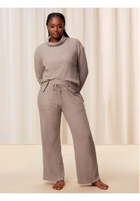 Triumph Spodnie piżamowe Thermal MyWear Wide Leg Trousers 10216564 Beżowy Regular Fit. Kolor: beżowy. Materiał: syntetyk #4