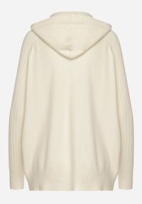 Born2be - Jasnobeżowy Sweter z Kapturem i Kieszenią z Domieszką Kaszmiru Neriele. Okazja: na co dzień. Typ kołnierza: kaptur. Kolor: beżowy. Materiał: kaszmir. Wzór: aplikacja. Styl: casual #4