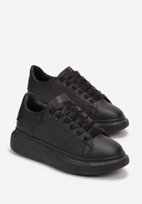 Born2be - Czarne Sneakersy Doroki. Okazja: na co dzień. Wysokość cholewki: przed kostkę. Nosek buta: okrągły. Kolor: czarny. Materiał: materiał. Szerokość cholewki: normalna #4
