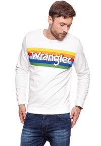 Wrangler - BLUZA WRANGLER MĘSKA RAINBOW SWEAT OFFWHITE W6528HP02. Kolor: biały. Materiał: bawełna #1