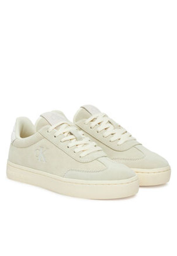 Calvin Klein Jeans Sneakersy Classic Cupsole Mix In YW0YW01767 Beżowy. Kolor: beżowy. Materiał: skóra