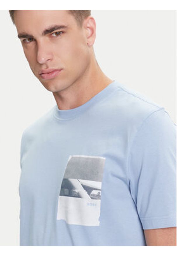 BOSS T-Shirt Te_Container 50546920 Błękitny Regular Fit. Kolor: niebieski. Materiał: bawełna