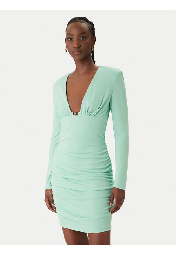 Just Cavalli Sukienka koktajlowa 80PAO957 J0253 Niebieski Slim Fit. Kolor: niebieski. Materiał: syntetyk. Styl: wizytowy