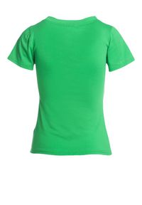 Born2be - Zielony T-shirt Tattle. Kolor: zielony. Materiał: dzianina. Długość rękawa: krótki rękaw. Długość: krótkie. Wzór: nadruk, napisy #3