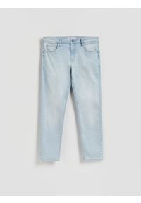 Reserved - Jeansy slim z efektem sprania - niebieski. Kolor: niebieski