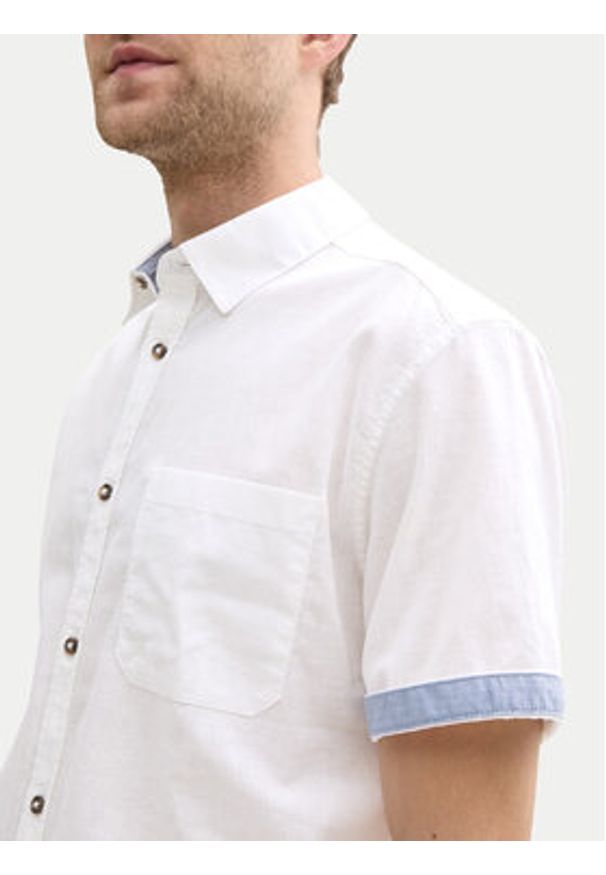 Tom Tailor Koszula 1045098 Biały Regular Fit. Kolor: biały. Materiał: bawełna