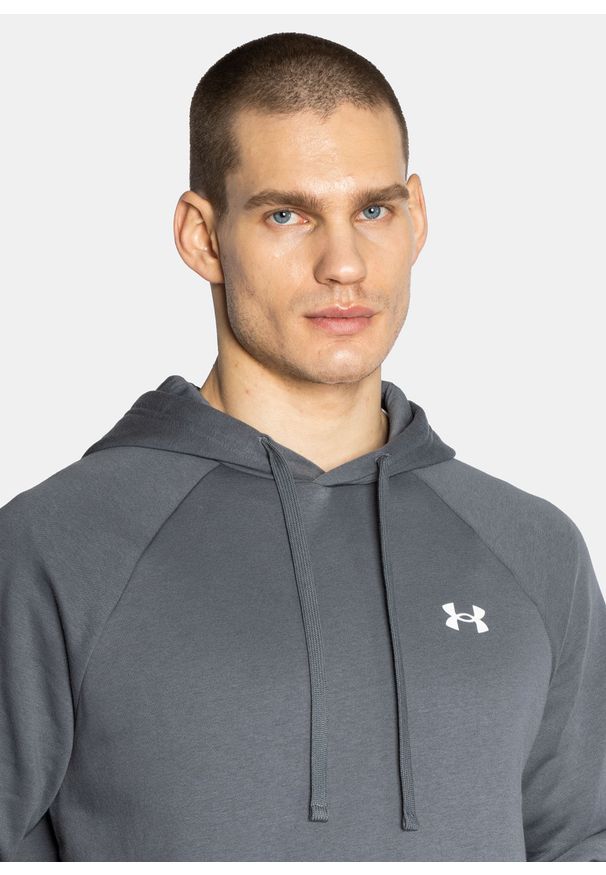 Bluza z kapturem męska szara Under Armour Rival Cotton Hoodie. Typ kołnierza: kaptur. Kolor: szary. Długość: krótkie. Wzór: jednolity. Styl: klasyczny