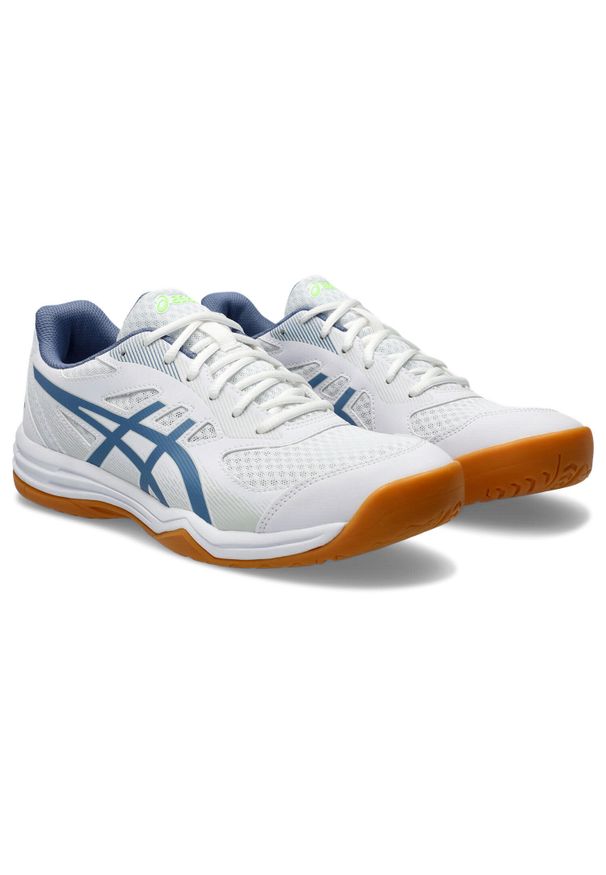 Buty do squasha męskie Asics Upcourt 5 Men. Zapięcie: sznurówki. Kolor: biały, wielokolorowy, niebieski, szary. Materiał: syntetyk, materiał. Szerokość cholewki: normalna