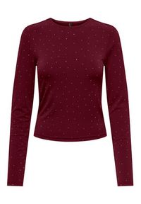 only - ONLY Bluzka Zita 15358986 Bordowy Regular Fit. Kolor: czerwony. Materiał: syntetyk #3
