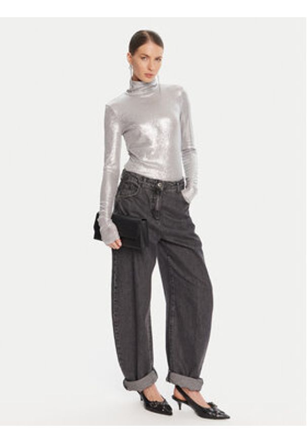 Patrizia Pepe Body 8M1751 J276 Srebrny Regular Fit. Kolor: srebrny. Materiał: syntetyk