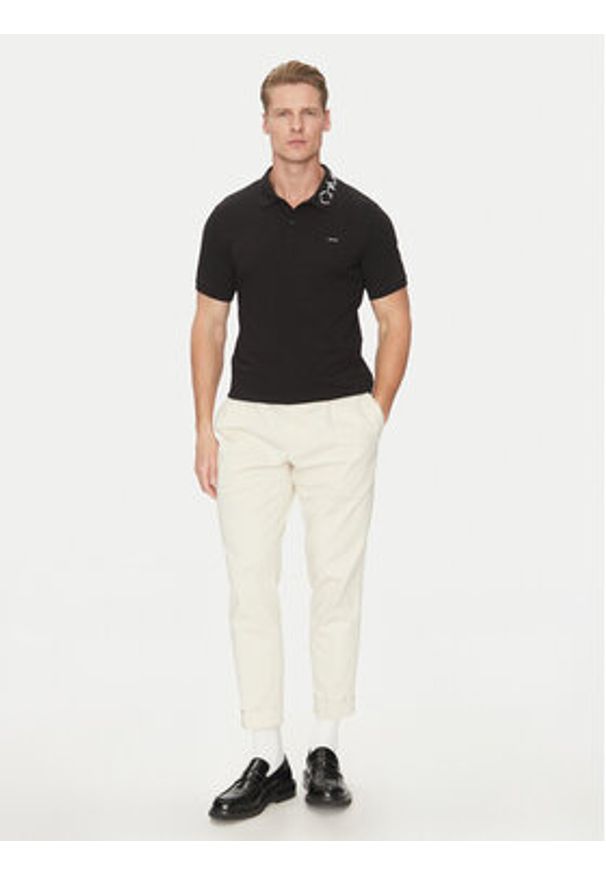 Calvin Klein Polo K10K114474 Czarny Regular Fit. Typ kołnierza: polo. Kolor: czarny. Materiał: bawełna
