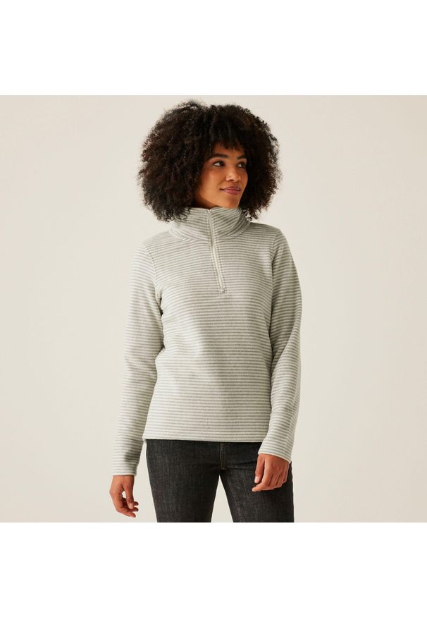 Regatta - Polar turystyczny damski z suwakiem Solenne. Kolor: beżowy. Materiał: polar. Sport: turystyka piesza