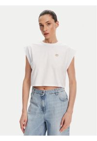 TwinSet - TWINSET T-Shirt 251TT2043 Biały Regular Fit. Kolor: biały. Materiał: bawełna
