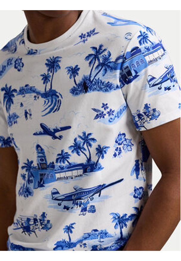 Polo Ralph Lauren T-Shirt 710963814001 Niebieski Custom Slim Fit. Typ kołnierza: polo. Kolor: niebieski. Materiał: bawełna