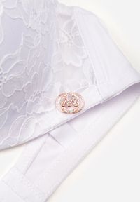 Renee - Biały Biustonosz Ozdobiony Koronką i Kokardką Aqiany. Kolor: biały. Materiał: koronka. Wzór: koronka, aplikacja #3