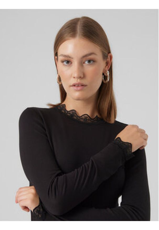 Vero Moda Bluzka 10295141 Czarny Slim Fit. Kolor: czarny. Materiał: wiskoza