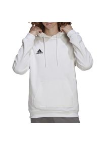 Adidas - Bluza adidas Entrada 22 HG6302 - biała. Typ kołnierza: kaptur. Kolor: biały. Materiał: polar, bawełna, poliester. Wzór: aplikacja. Styl: klasyczny #1