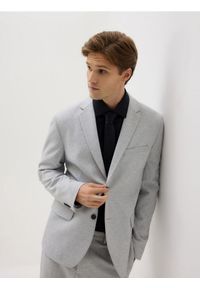 Reserved - Marynarka slim fit - jasnoszary. Kolor: szary. Materiał: dzianina, wiskoza #1