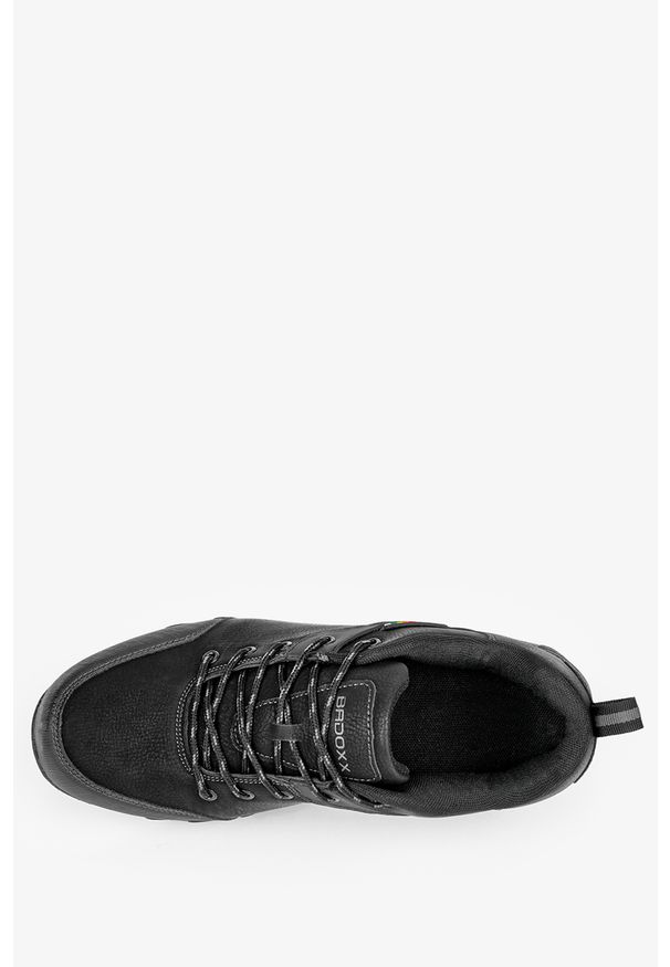 Badoxx - Czarne buty trekkingowe sznurowane badoxx mxc8811/g. Kolor: wielokolorowy, czarny, szary