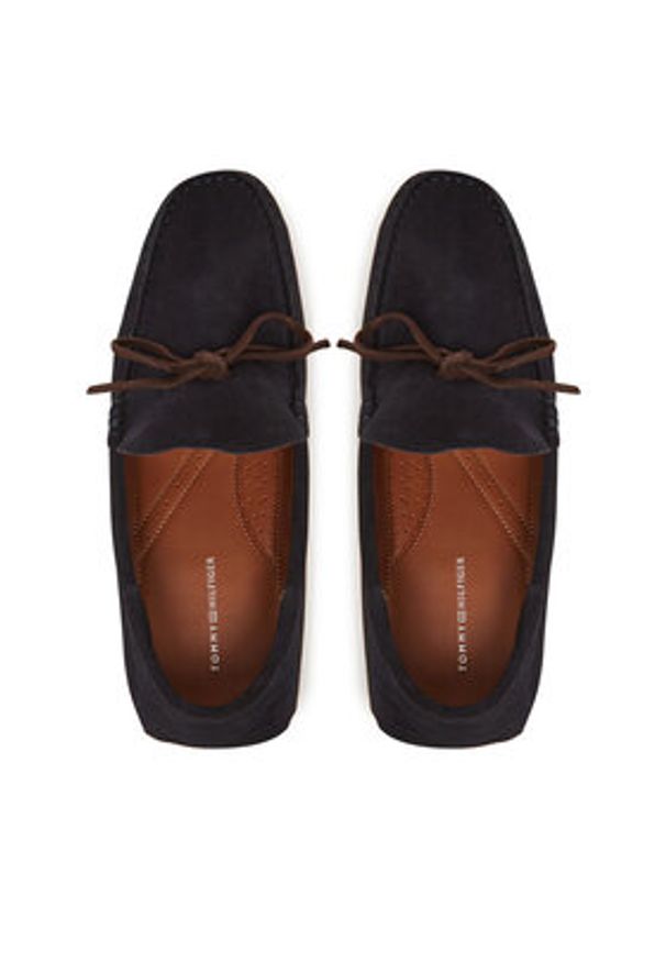 TOMMY HILFIGER - Tommy Hilfiger Mokasyny Hilfiger Folded Suede Driver FM0FM05385 Granatowy. Kolor: niebieski. Materiał: zamsz, skóra