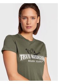 True Religion T-Shirt Buddha Stencil 205636 Zielony Slim Fit. Kolor: zielony. Materiał: bawełna #5