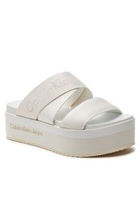 Calvin Klein Jeans Klapki Flatform Sandal Webbing In Mr YW0YW01361 Biały. Kolor: biały #6