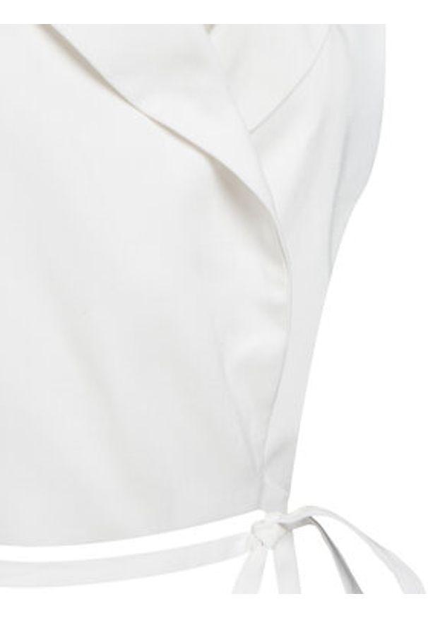 ACCESS FASHION Kamizelka 53-1028-195 Biały Slim Fit. Kolor: biały. Materiał: wiskoza