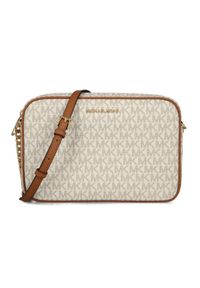 Michael Kors - MICHAEL KORS Biała listonoszka z monogramem. Kolor: biały. Styl: casual, elegancki #7