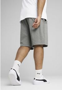 Puma - Męskie szorty Essentials 10" z logo No. 1 z dżerseju PUMA Medium Gray Heather. Kolor: szary. Materiał: jersey