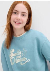 bonprix - Bluza oversize z czystej bawełny organicznej. Kolor: niebieski. Materiał: bawełna #2