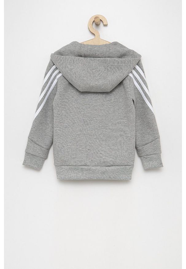 adidas Performance Bluza dziecięca kolor szary z kapturem melanżowa. Okazja: na co dzień. Typ kołnierza: kaptur. Kolor: szary. Materiał: dzianina, poliester, bawełna. Wzór: melanż. Styl: casual