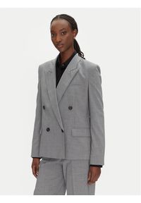 BOSS Marynarka Jaleto9 50543302 Szary Slim Fit. Kolor: szary. Materiał: wełna