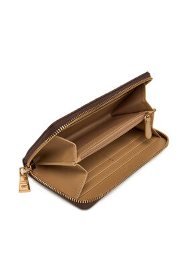 Love Moschino - LOVE MOSCHINO Duży Portfel Damski JC5611PP1NKD0301 Brązowy. Kolor: brązowy. Materiał: skóra