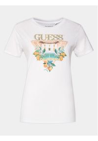Guess T-Shirt Mansion Log W4GI53 K9SN1 Biały Regular Fit. Kolor: biały. Materiał: bawełna #3