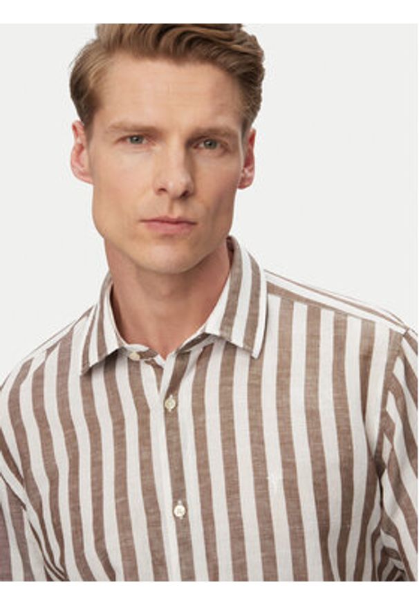 JOOP! Koszula Pit1 30102693 Brązowy Slim Fit. Kolor: brązowy. Materiał: bawełna