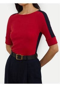 Lauren Ralph Lauren - LAUREN RALPH LAUREN Bluzka 200957589002 Czerwony Slim Fit. Kolor: czerwony. Materiał: bawełna #3