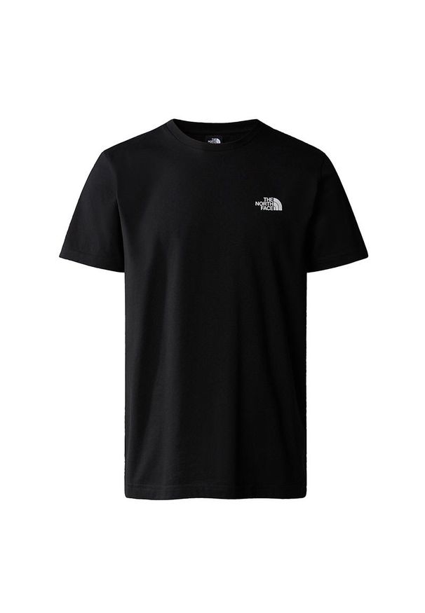 Koszulka The North Face Simple Dome 0A87NGJK31 - czarna. Kolor: czarny. Materiał: bawełna, poliester. Długość rękawa: krótki rękaw. Długość: krótkie. Wzór: nadruk