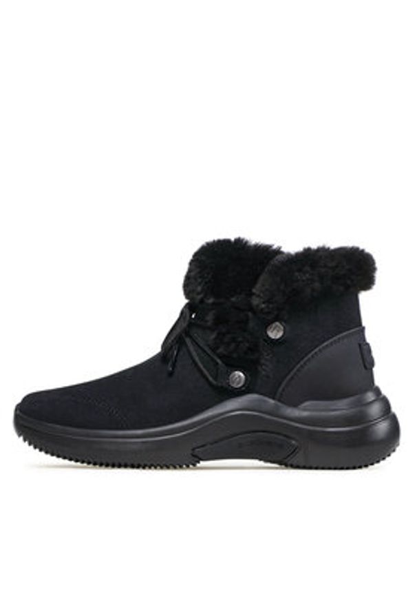 skechers - Skechers Botki On-The-Go Midtown 144271/BBK Czarny. Kolor: czarny. Materiał: skóra, zamsz