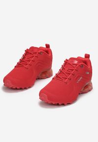 Born2be - Czerwone Buty Sportowe Vhesiesh. Wysokość cholewki: przed kostkę. Nosek buta: okrągły. Kolor: czerwony. Materiał: materiał. Szerokość cholewki: normalna. Wzór: aplikacja #4