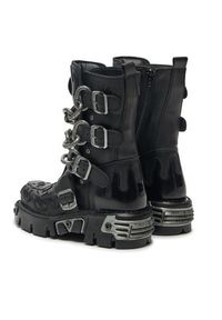 NEW ROCK Glany M-727-S5 Czarny. Kolor: czarny. Materiał: skóra. Styl: rockowy #3