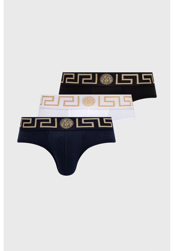 VERSACE - Versace - Slipy (3-pack). Kolor: czarny