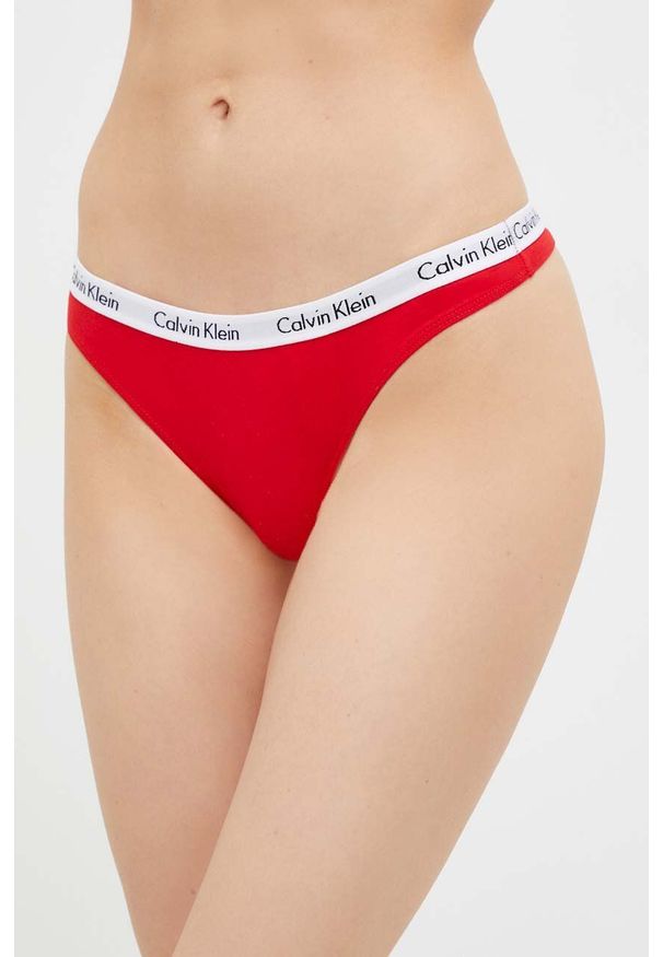 Calvin Klein Underwear stringi kolor czerwony. Kolor: czerwony