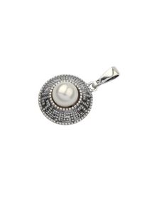 Polcarat Design - Srebrny wisiorek W 1724 Perła. Materiał: srebrne. Kolor: srebrny. Wzór: aplikacja. Kamień szlachetny: perła